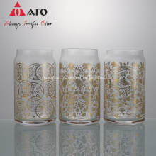 Clear Rattan &amp; Blossom Drink caneca requintada copo de vidro impresso